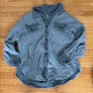 Free people oversized gray ruby jacket sz L large